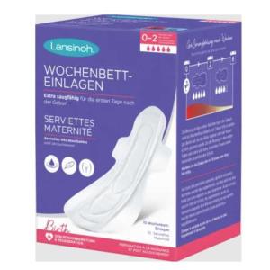 LANSINOH SERVIETTES DE MATERNITE 10 PIECES TAILLE L 0-2 SEMAINES