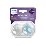 Philips Avent Sucettes Ultra Soft 6–18 Mois Lot de 2 Bleu