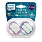 Philips Avent Sucettes Ultra Air Nighttime 6–18 Mois Lot de 2